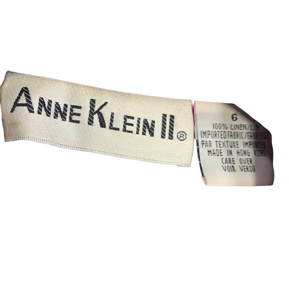 Vintage 90s Anne Klein Fuchsia Double Button Linen Blazer Small - Picture 3 of 8